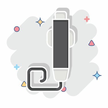 Simge Kalemi. Yazdırma sembolüyle ilgili. Çizgi roman. dizayn edilebilir