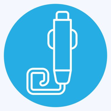 Simge Kalemi. Yazdırma sembolüyle ilgili. Mavi gözlü. dizayn edilebilir