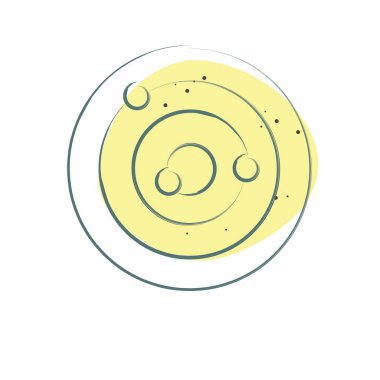 Simge radarı. Sensörlerin sembolüyle ilgili. Renkli Leke Biçimi. dizayn edilebilir