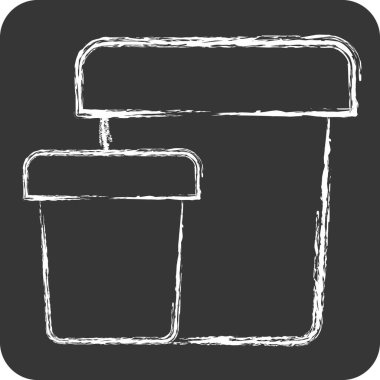 Simge Plastik Sıcaklığı. Plastik Ürün sembolüyle ilgili. Tebeşir stili. dizayn edilebilir