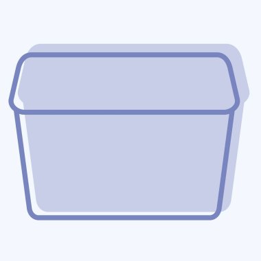 Simge Plastik Konteynır. Plastik Ürün sembolüyle ilgili. İki ton stili. dizayn edilebilir