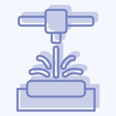 Simgesel Lazer Erimesi. Yazdırma sembolüyle ilgili. İki ton stili. dizayn edilebilir