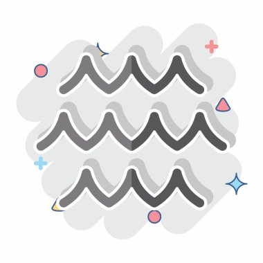 Simge Denizi. Doğal Kaynaklar sembolüyle ilgili. Çizgi roman. dizayn edilebilir