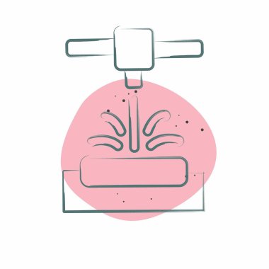 Simgesel Lazer Erimesi. Yazdırma sembolüyle ilgili. Renkli Leke Biçimi. dizayn edilebilir