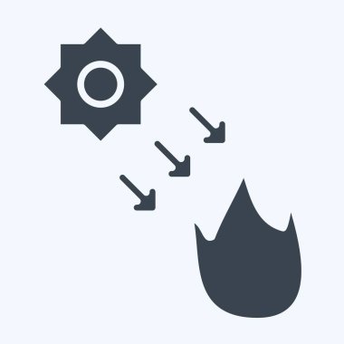 Simge Sıcak. Spf ve Sun sembolüyle ilgili. Kabartma tarzı. dizayn edilebilir