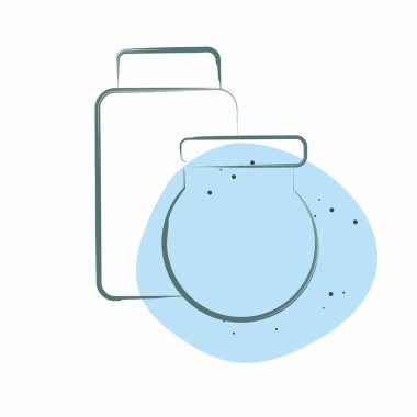 Simge kavanozları. Atık Ayıklama sembolüyle ilgili. Renkli Leke Biçimi. dizayn edilebilir