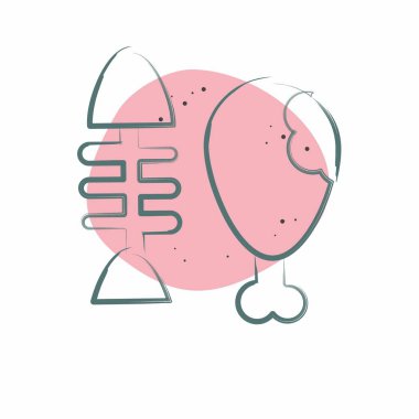 Simge Et ve Kemikler. Atık Ayıklama sembolüyle ilgili. Renkli Leke Biçimi. dizayn edilebilir