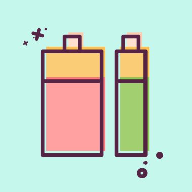 Simge bataryası. Atık Ayıklama sembolüyle ilgili. MBE tarzı. dizayn edilebilir