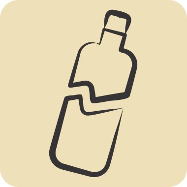 Simge Kırık Cam. Atık Ayıklama sembolüyle ilgili. El çizimi tarzı. dizayn edilebilir