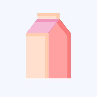 Simge Sütü çizgi filmi. Atık Ayıklama sembolüyle ilgili. Düz stil. dizayn edilebilir