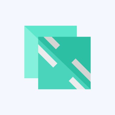 Simge camı. Atık Ayıklama sembolüyle ilgili. Düz stil. dizayn edilebilir