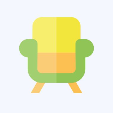 Simge Mobilya. Atık Ayıklama sembolüyle ilgili. Düz stil. dizayn edilebilir