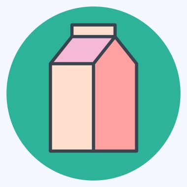 Simge Sütü çizgi filmi. Atık Ayıklama sembolüyle ilgili. renk arkadaşı stili. dizayn edilebilir