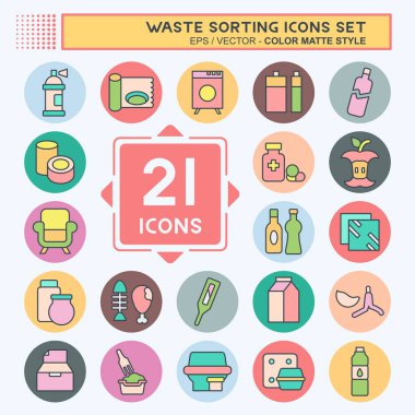 Simge Atık Ayıklama. Eğitim sembolüyle ilgili. renk arkadaşı stili. dizayn edilebilir