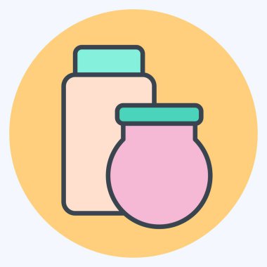 Simge kavanozları. Atık Ayıklama sembolüyle ilgili. renk arkadaşı stili. dizayn edilebilir