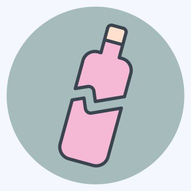 Simge Kırık Cam. Atık Ayıklama sembolüyle ilgili. renk arkadaşı stili. dizayn edilebilir