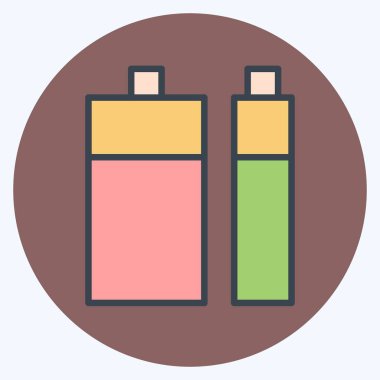 Simge bataryası. Atık Ayıklama sembolüyle ilgili. renk arkadaşı stili. dizayn edilebilir