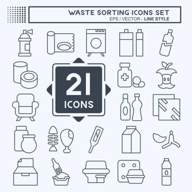 Simge Atık Ayıklama. Eğitim sembolüyle ilgili. Sıra tarzı. dizayn edilebilir