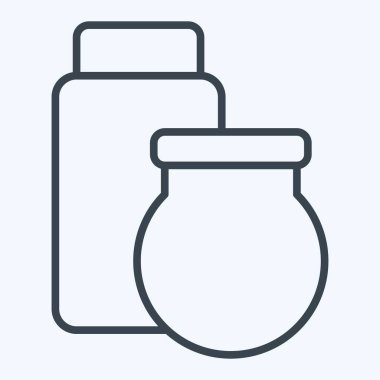 Simge kavanozları. Atık Ayıklama sembolüyle ilgili. Sıra tarzı. dizayn edilebilir