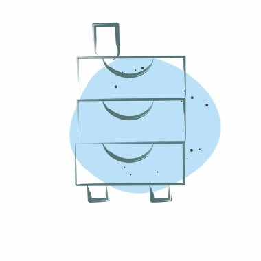 Simge Çekmeceleri. Tuvalet sembolüyle ilgili. Renkli Leke Biçimi. dizayn edilebilir