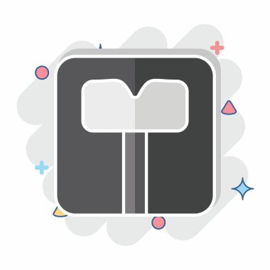 Simge Ölçekleri. Tuvalet sembolüyle ilgili. Çizgi roman. dizayn edilebilir