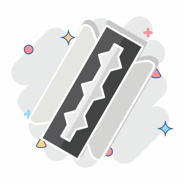 Simge Bıçağı. Tuvalet sembolüyle ilgili. Çizgi roman. dizayn edilebilir