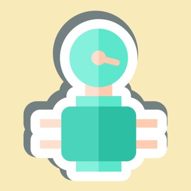 Sticker Su Taksimetresi. Tuvalet sembolüyle ilgili. dizayn edilebilir