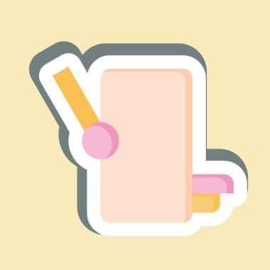 Çıkartma kutusu. Tuvalet sembolüyle ilgili. dizayn edilebilir