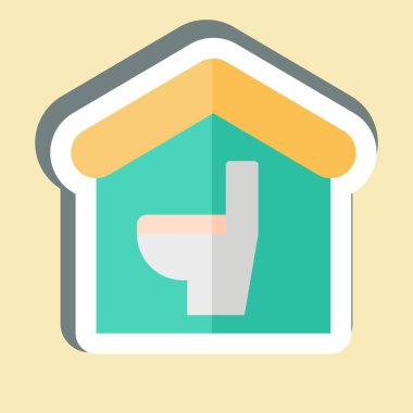 Çıkartma Banyosu. Tuvalet sembolüyle ilgili. dizayn edilebilir