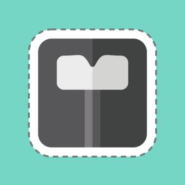 Çıkartma çizgisi Pul 'u kesti. Tuvalet sembolüyle ilgili. dizayn edilebilir