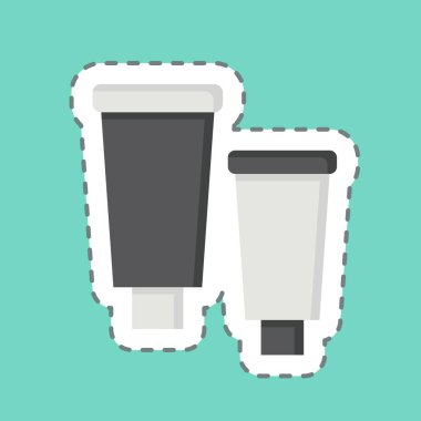 Çıkartma çizgisi ürünü kesti. Tuvalet sembolüyle ilgili. dizayn edilebilir