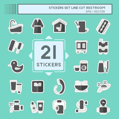 Çıkartma çizgisi kesimi. Tuvaleti ayarla. Tatil sembolüyle ilgili. dizayn edilebilir