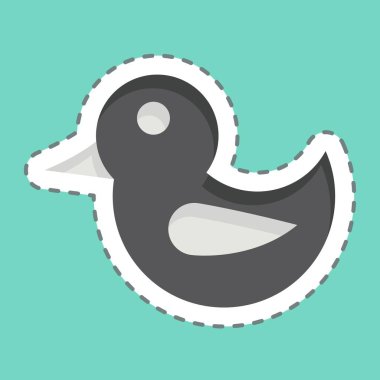 Çıkartma çizgisi Duck 'ı kesti. Tuvalet sembolüyle ilgili. dizayn edilebilir