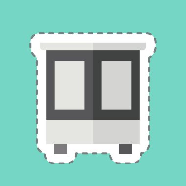 Çıkartma halatı dolabı kesti. Tuvalet sembolüyle ilgili. dizayn edilebilir