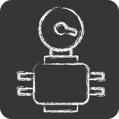 Simge Su Ölçer. Tuvalet sembolüyle ilgili. Tebeşir stili. dizayn edilebilir