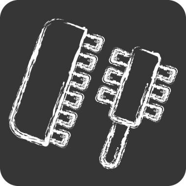 Simge Tarağı. Tuvalet sembolüyle ilgili. Tebeşir stili. dizayn edilebilir