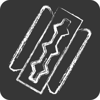 Simge Bıçağı. Tuvalet sembolüyle ilgili. Tebeşir stili. dizayn edilebilir