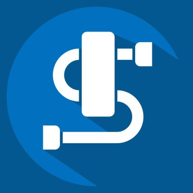 Simge Kulesi Demiryolu. Tuvalet sembolüyle ilgili. Uzun gölge tarzı. dizayn edilebilir