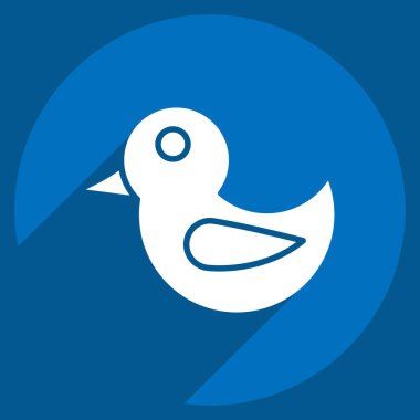 Simge ördeği. Tuvalet sembolüyle ilgili. Uzun gölge tarzı. dizayn edilebilir