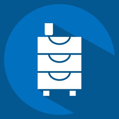 Simge Çekmeceleri. Tuvalet sembolüyle ilgili. Uzun gölge tarzı. dizayn edilebilir