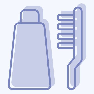 Simgesel Kişisel Hijyen. Tuvalet sembolüyle ilgili. İki ton stili. dizayn edilebilir