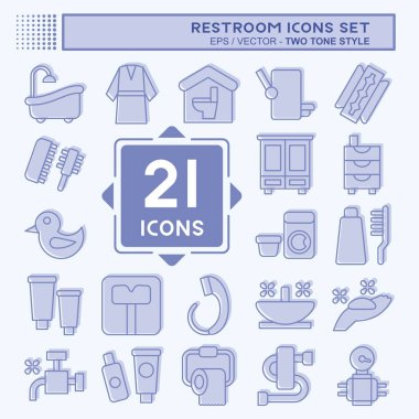 Simge Ayarlı Tuvalet. Tatil sembolüyle ilgili. İki ton stili. dizayn edilebilir