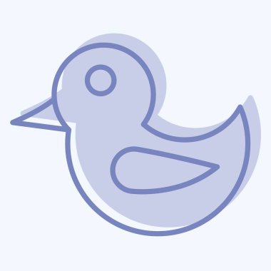 Simge ördeği. Tuvalet sembolüyle ilgili. İki ton stili. dizayn edilebilir