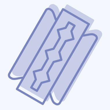 Simge Bıçağı. Tuvalet sembolüyle ilgili. İki ton stili. dizayn edilebilir