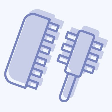 Simge Tarağı. Tuvalet sembolüyle ilgili. İki ton stili. dizayn edilebilir