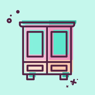 Simge dolabı. Tuvalet sembolüyle ilgili. MBE tarzı. dizayn edilebilir