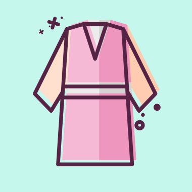 Simgesel Bornoz. Tuvalet sembolüyle ilgili. MBE tarzı. dizayn edilebilir