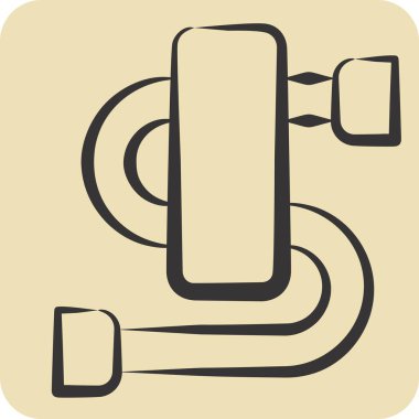 Simge Kulesi Demiryolu. Tuvalet sembolüyle ilgili. El çizimi tarzı. dizayn edilebilir