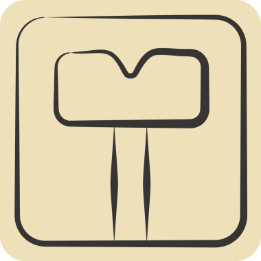 Simge Ölçekleri. Tuvalet sembolüyle ilgili. El çizimi tarzı. dizayn edilebilir