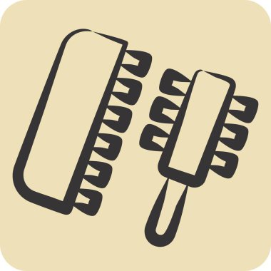 Simge Tarağı. Tuvalet sembolüyle ilgili. El çizimi tarzı. dizayn edilebilir